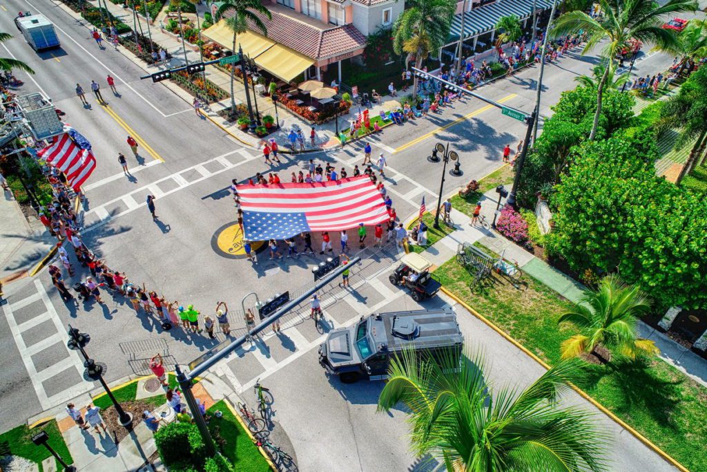 Naples Fourth of July Parade Aerial Photograph