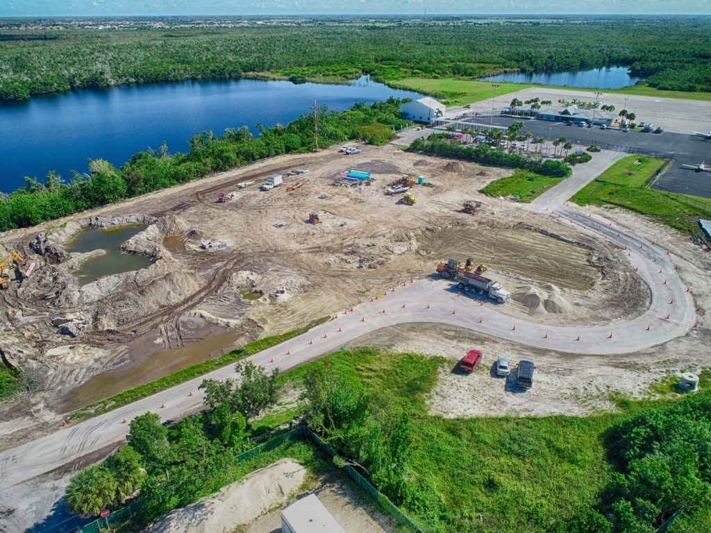 progress photography of earth work at airport