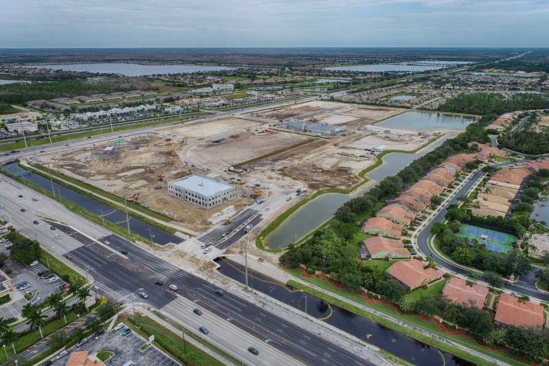 Construction Progress Photography of Founders Square Naples as of Dec 2020