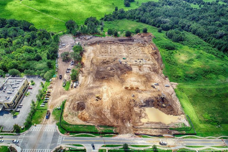 Aerial Drone Photography of a construction site in progress in Ocala, Florida