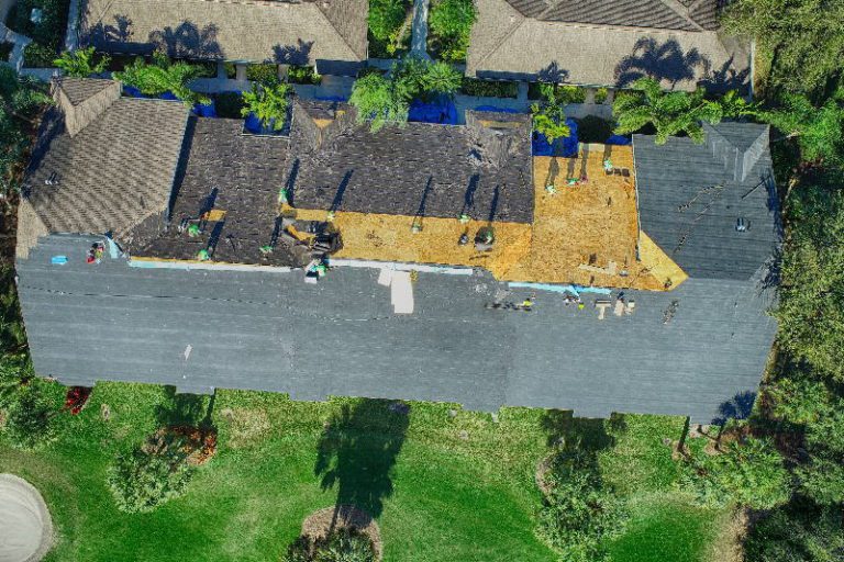 aerial construction roofing photography in florida