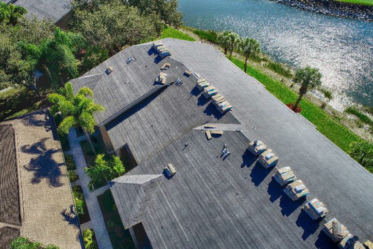 aerial construction roofing photography in florida