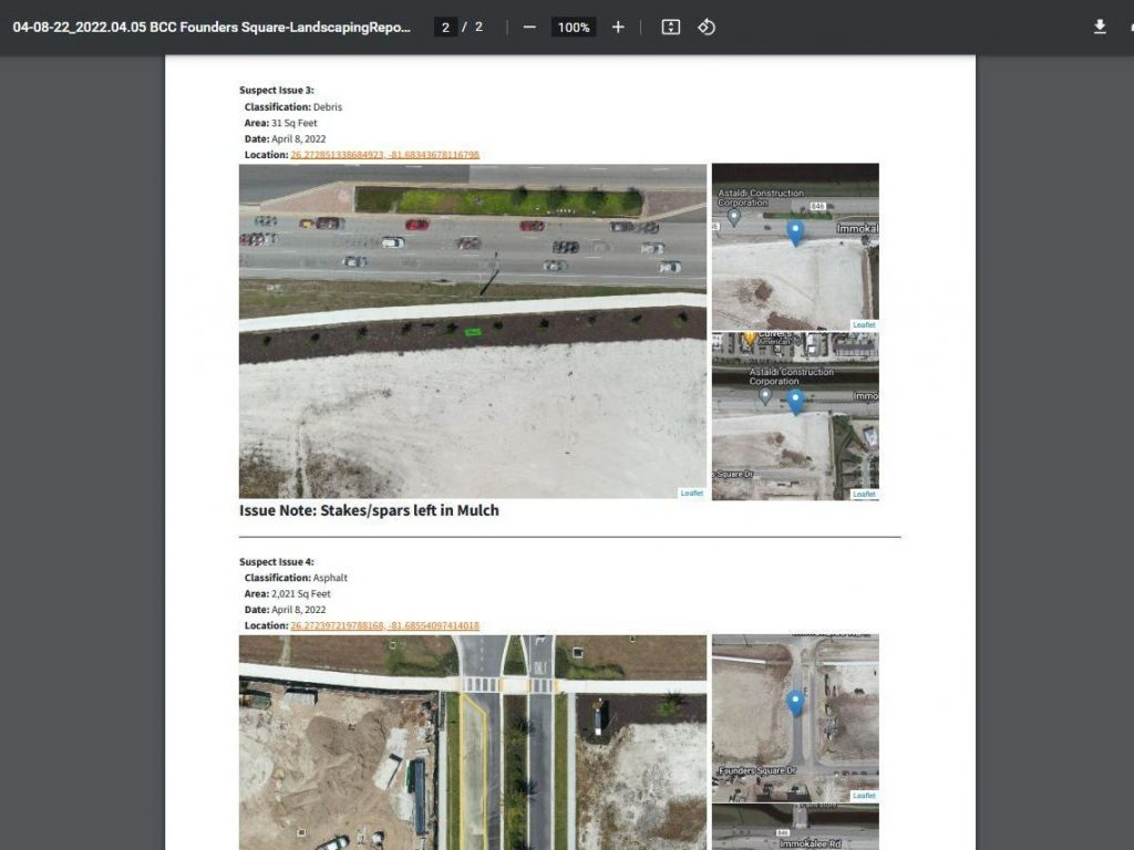 automated landscaping management reports